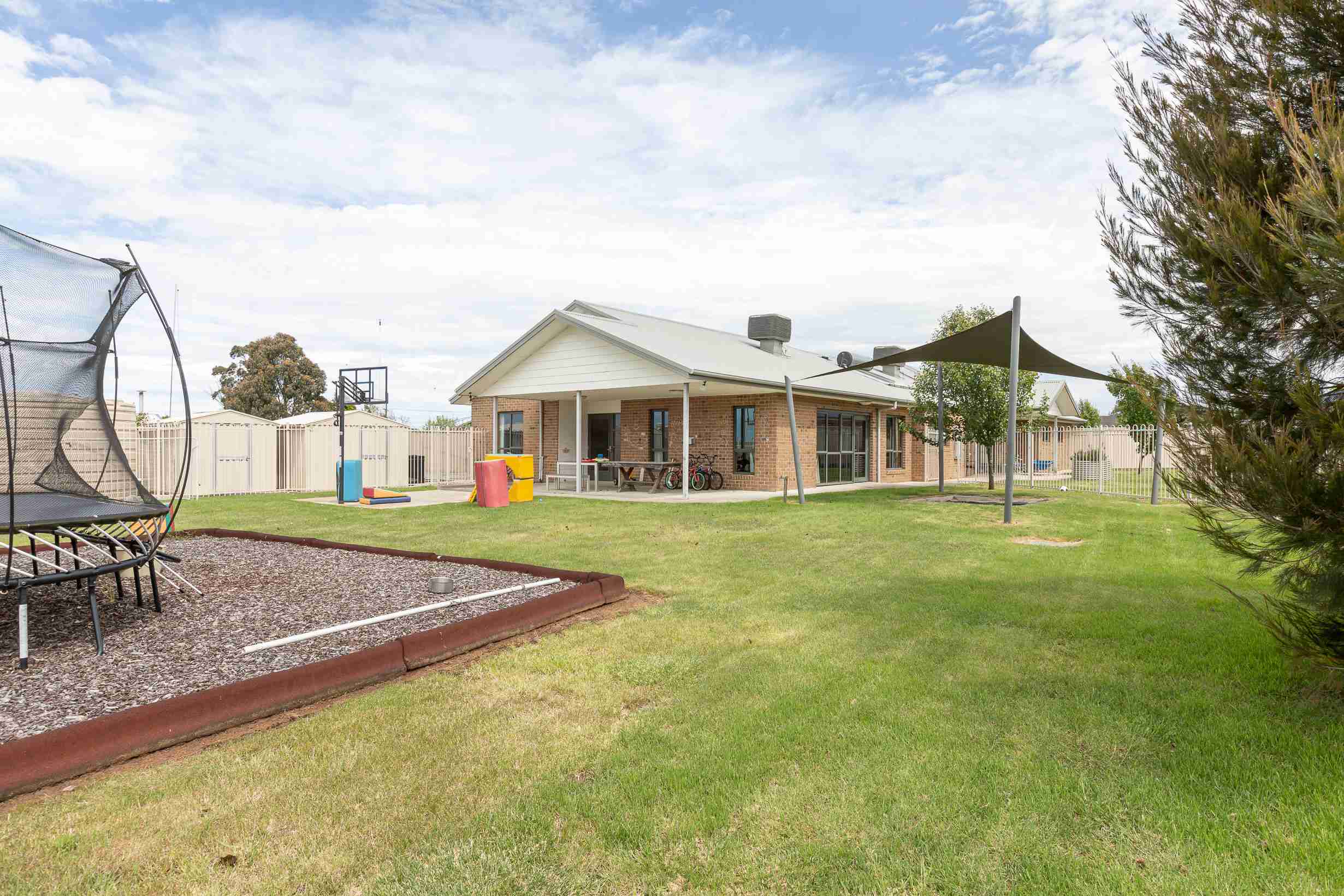 Kids respite Sebastopol back garden trampoline